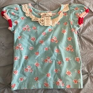 Matilda Jane Kids Floral Tee - Aqua and Pink